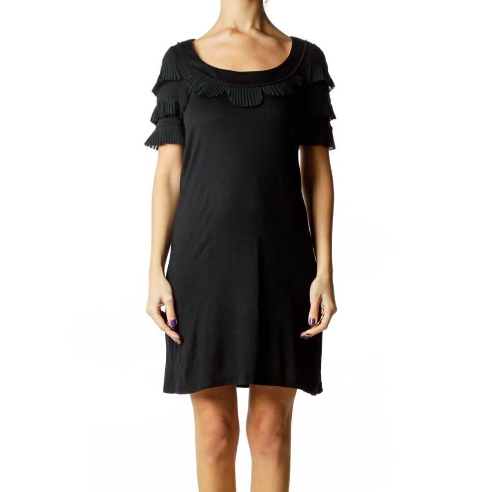 Juicy Couture Black Pleat Detailed Dress